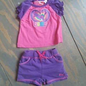 5/$20 puma 3-6 months shorts outfit 2 piece set